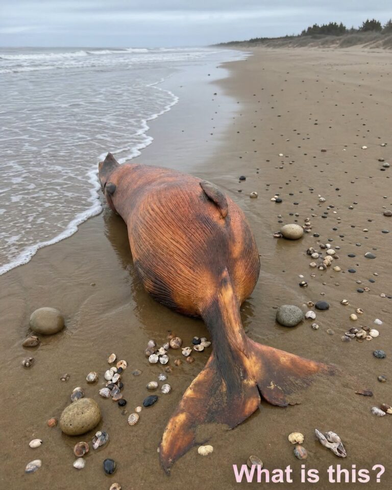 Early this morning, I was walking along the beach when I suddenly noticed this on the shore.