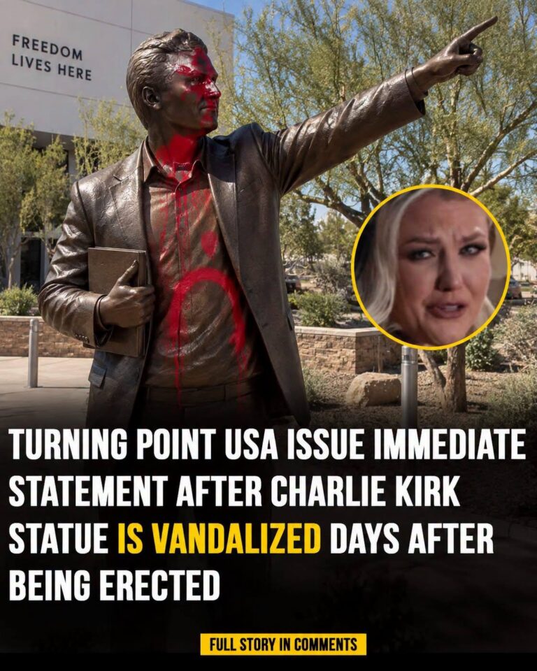 Turning Point USA issue statement as Charlie Kirk statue vandalized days after being erected