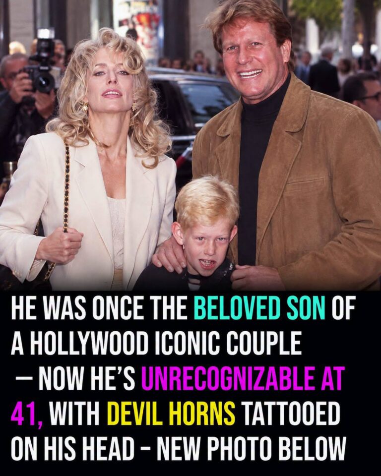 Farrah Fawcett’s son is unrecognizable at 41, with devil horns inked into his scalp