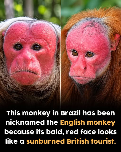 This monkey looks like it got sunburned — and that’s why locals call it the “English monkey.”… See more