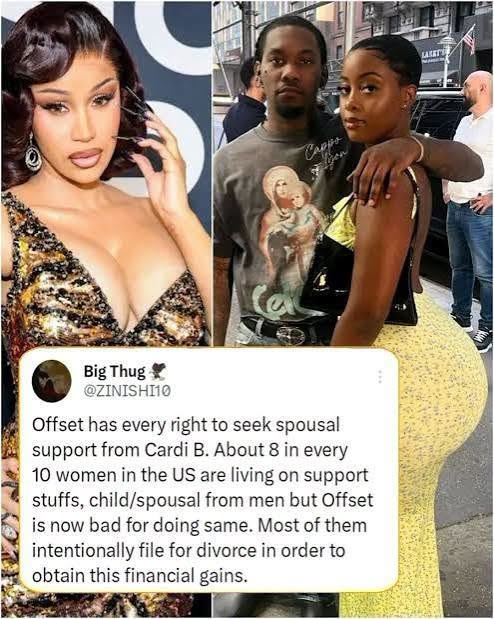 Netizens think it’s normal for Offset to ask her for Spousal support because…See more